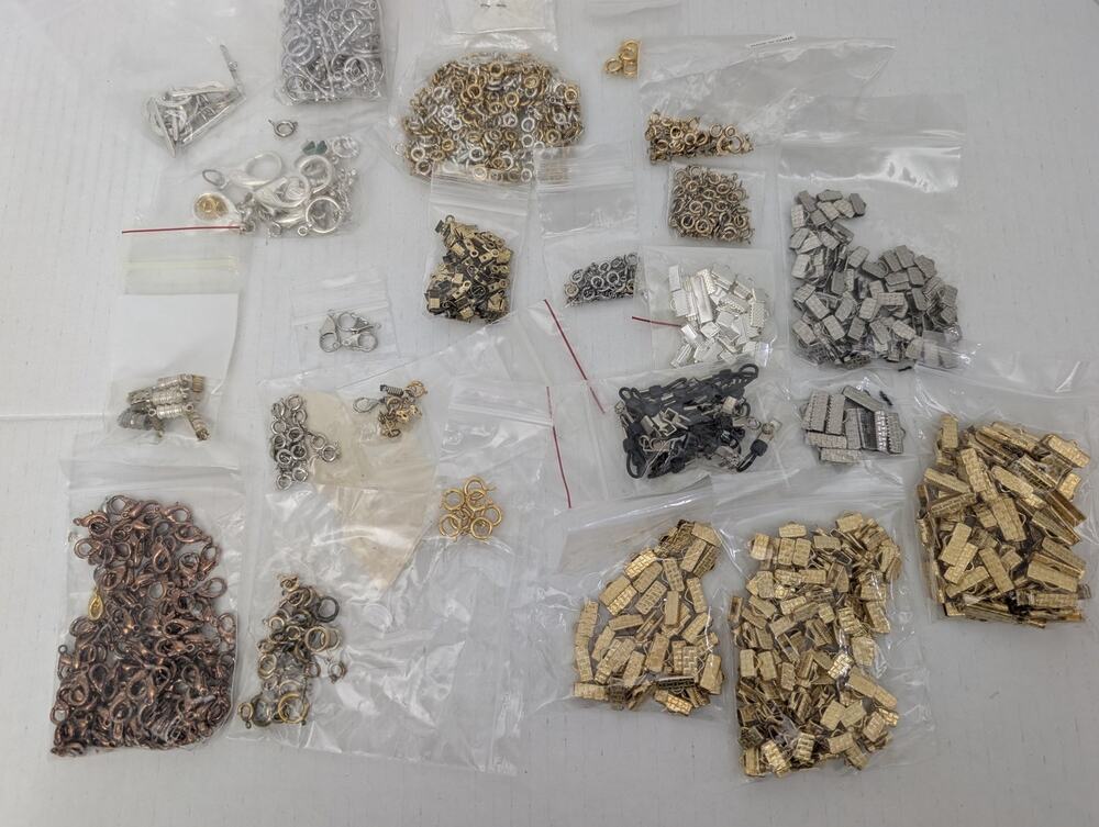 Bulk Jewelry Clasps Lot, Gold Silver Tone Findings, Necklace Closures Destash